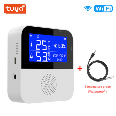 Tuya Wifi Сензор за температура и влажност Smart Safety Home Indoor Outdoor Hygrometer Monitoring Detector For Plants Aquarium Winery