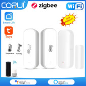 „CoRui Tuya ZigBee“ temperatūros jutiklis „Wi-Fi Windor“ durų / temperatūros drėgmės jutiklis „Smart Home Alexa App Control Google Assistant“