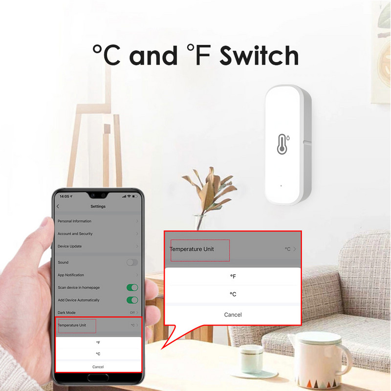 „CoRui Tuya ZigBee“ temperatūros jutiklis „Wi-Fi Windor“ durų / temperatūros drėgmės jutiklis „Smart Home Alexa App Control Google Assistant“