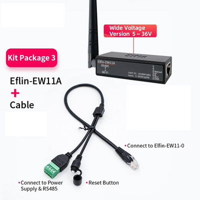 Nuosekliojo prievado RS485 prie WiFi įrenginio serverio modulio keitiklio Elfin-EW11A-0 Modbus protokolo duomenų perdavimas per WiFi