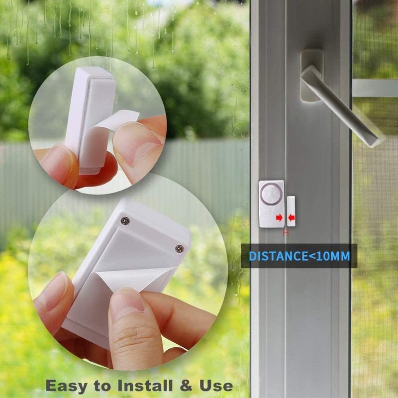 Συναγερμός παραθύρου πόρτας Hollarm για Αισθητήρες συναγερμού μαγνητικού παραθύρου σπιτιού για ασφάλεια σπιτιού 110 dB Κιτ συναγερμού πόρτας και παραθύρου