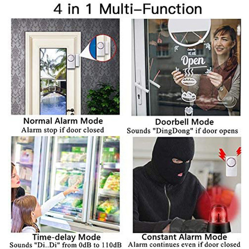 Συναγερμός παραθύρου πόρτας Hollarm για Αισθητήρες συναγερμού μαγνητικού παραθύρου σπιτιού για ασφάλεια σπιτιού 110 dB Κιτ συναγερμού πόρτας και παραθύρου