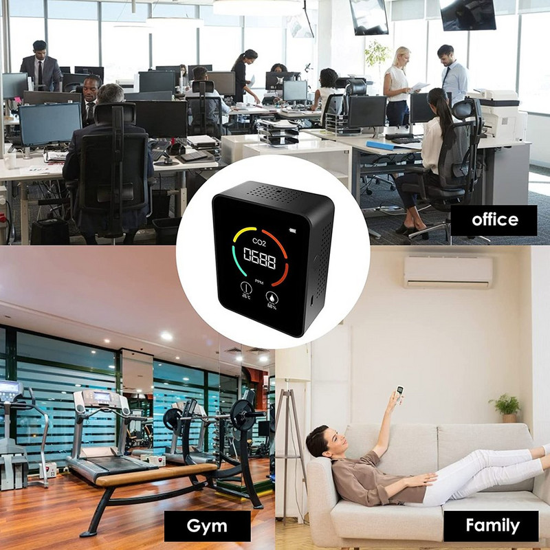 Gaisa kvalitātes CO2 oglekļa dioksīda monitori iekštelpu oglekļa dioksīda higrometra kombinētā piesārņojuma instrumenta temperatūras sensors