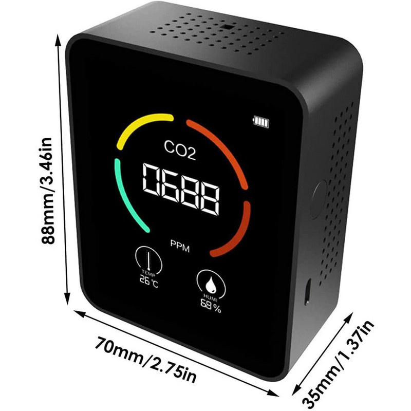 Gaisa kvalitātes CO2 oglekļa dioksīda monitori iekštelpu oglekļa dioksīda higrometra kombinētā piesārņojuma instrumenta temperatūras sensors