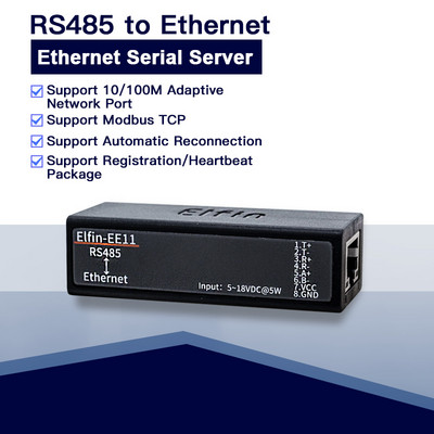 Сериен порт RS485 към Ethernet устройство IOT сървърен модул Elfin-EE11 Elfin-EE11A Поддържа TCP/IP Telnet Modbus TCP протокол