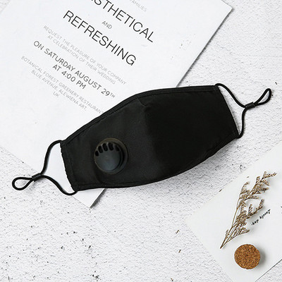 Kokvilnas sejas maska ar elpošanas vārsta filtru Atkārtoti lietojamas mazgājamas maskas Modes mutes sejas maska Pretputekļu aktīvās ogles PM2.5
