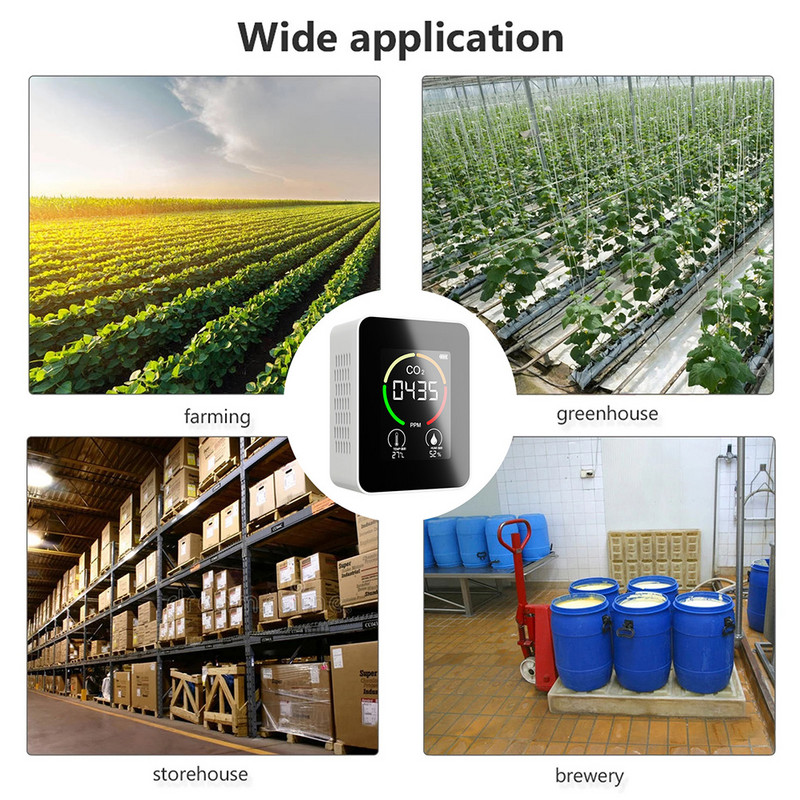 Co2 tuvastamise gaasianalüsaator õhukvaliteedi monitori tester temperatuuri niiskuse mõõtja hügromeeter
