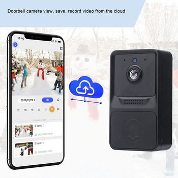 Видео звънец Безжичен звънец с облачно съхранение, 2-посочно аудио наблюдение в реално време