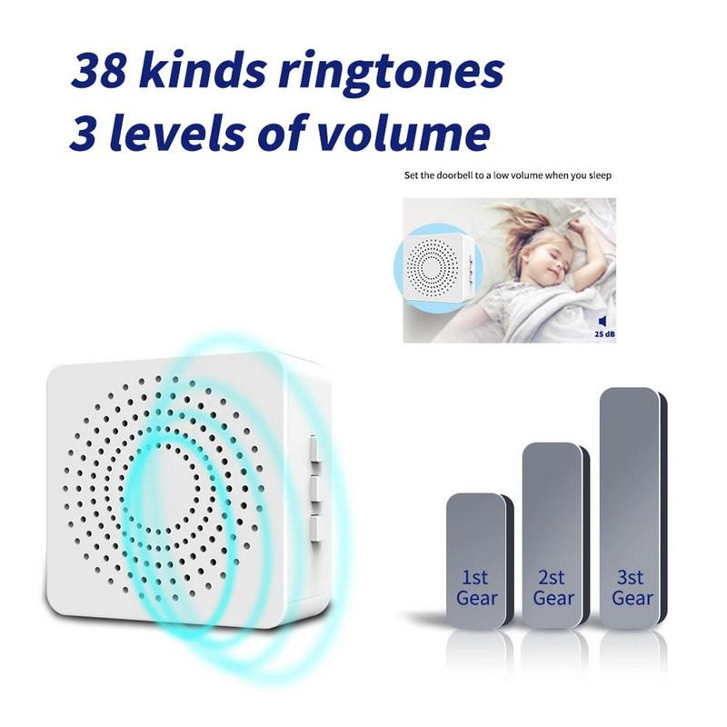 Bezvadu durvju zvana ūdensnecaurlaidīgs pašbarošanas poga Viedā durvju zvana zvani Smart Lifes vadības durvju zvana komplekts Mājas drošības signalizācija