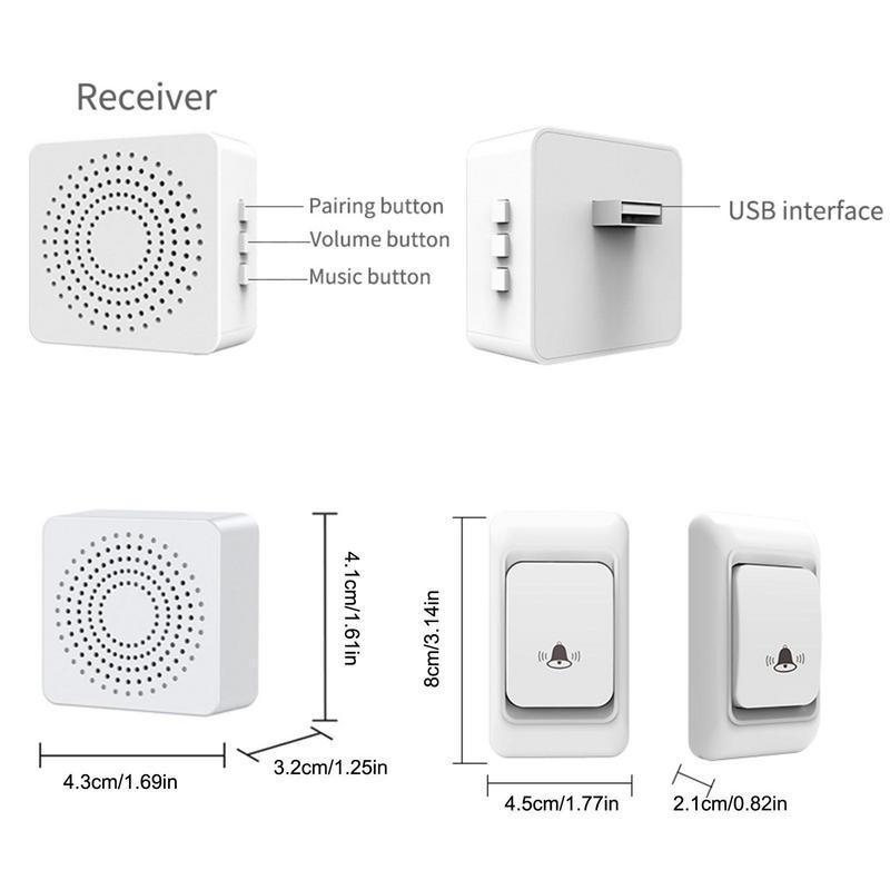 Bezvadu durvju zvana ūdensnecaurlaidīgs pašbarošanas poga Viedā durvju zvana zvani Smart Lifes vadības durvju zvana komplekts Mājas drošības signalizācija