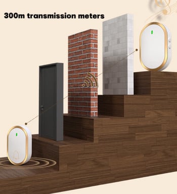 3+1 комплекта многофамилен безжичен звънец за голяма къща, вила, водоустойчиво дистанционно управление, звънец за възрастни, обаждащ се в дома, добре дошъл звънец
