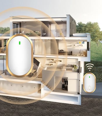 3+1 комплекта многофамилен безжичен звънец за голяма къща, вила, водоустойчиво дистанционно управление, звънец за възрастни, обаждащ се в дома, добре дошъл звънец