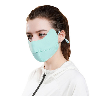 Moodsus suvine päikesekaitse rattamask Sall Jääsiidist Täisnäokatted Hingavad kõrvadega Bandaanikaunistused Aksessuaarid naistele