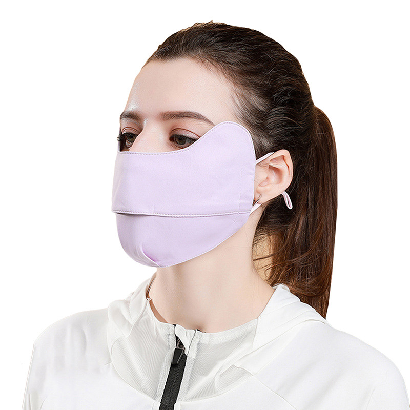 Moodsus suvine päikesekaitse rattamask Sall Jääsiidist Täisnäokatted Hingavad kõrvadega Bandaanikaunistused Aksessuaarid naistele