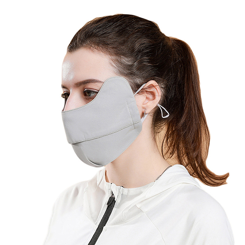 Moodsus suvine päikesekaitse rattamask Sall Jääsiidist Täisnäokatted Hingavad kõrvadega Bandaanikaunistused Aksessuaarid naistele