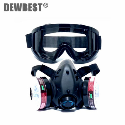 2023 Αναβάθμιση Νέου Φίλτρου Προστασίας Μάσκα προσώπου διπλής μάσκας αερίου Χημική μάσκα προσώπου με βαφή αερίου κατά της σκόνης