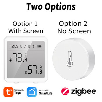 Tuya Zigbee3.0 Έξυπνος αισθητήρας θερμοκρασίας και υγρασίας Ασύρματο θερμόμετρο με οθόνη LCD ψηφιακή οθόνη Εργασία με την Alexa Google