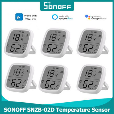 SONOFF SNZB-02D hőmérséklet páratartalom érzékelő adattároló APP távirányító Sonoff Zigbee hőmérséklet páratartalom érzékelők