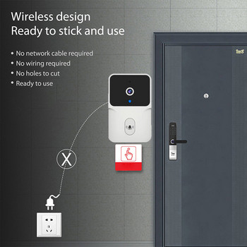 Безжична камера за видео звънец WiFi Visual Smart Security Звънец за нощно виждане Аудио за домашен монитор Домофон