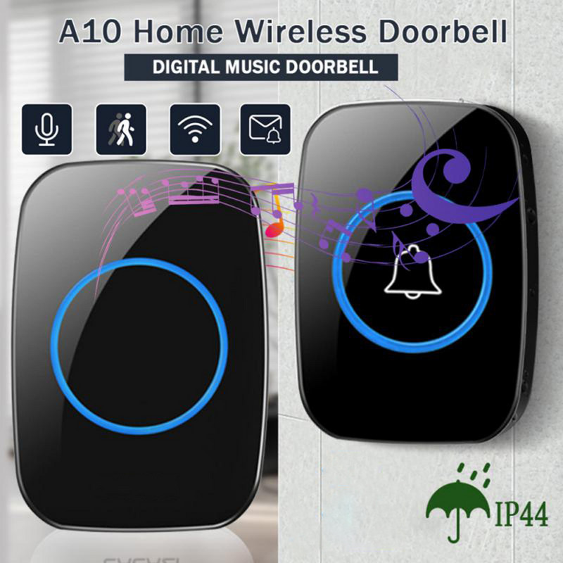 Belaidis durų skambutis su LED blykste Visiems namams atsparus vandeniui durų skambutis, skirtas lauke
