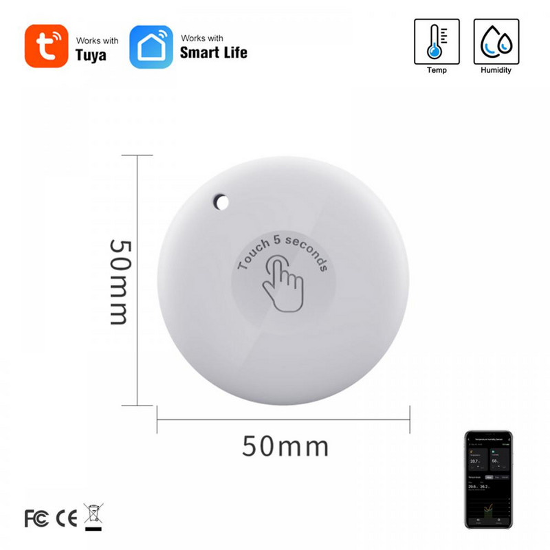 Tuya Blue-tooth kompatibilis digitális meteorológiai állomás beltéri kültéri hőmérséklet és páratartalom érzékelő érzékelő hőmérő nedvességmérő