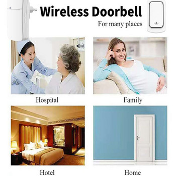 Δωρεάν αποστολή αυτοτροφοδοτούμενο Wireless DoorBell νυχτερινό φως χωρίς μπαταρία ΗΠΑ βύσμα ΕΕ στο σπίτι Ασύρματο κουδούνι πόρτας