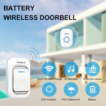 Κουδούνι πόρτας 12vdc Doorbell Chime Smart Self Powered IP44 Security