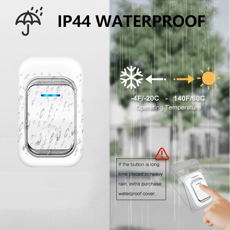 Ring Door Bell 12Vdc Csengő csengő Intelligens, önálló tápellátású IP44 biztonság