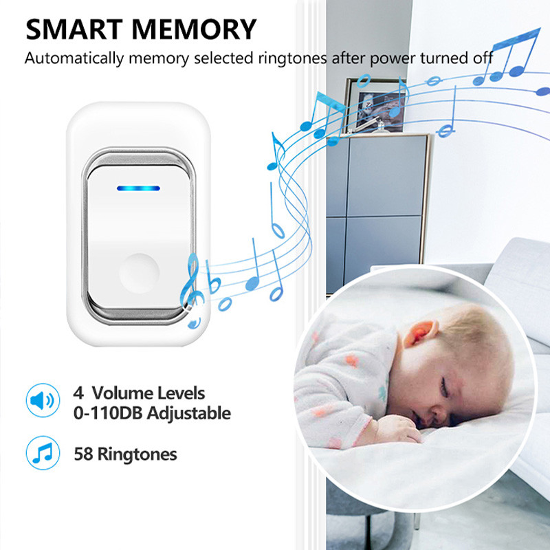 Ring Door Bell 12Vdc Csengő csengő Intelligens, önálló tápellátású IP44 biztonság