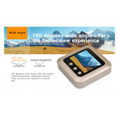 Āra kaķa acu vizuālais durvju zvans 2,4 collu mājsaimniecības kaķa acu uzraudzība infrasarkanais nakts redzamības elektroniskais durvju spogulis viedā māja