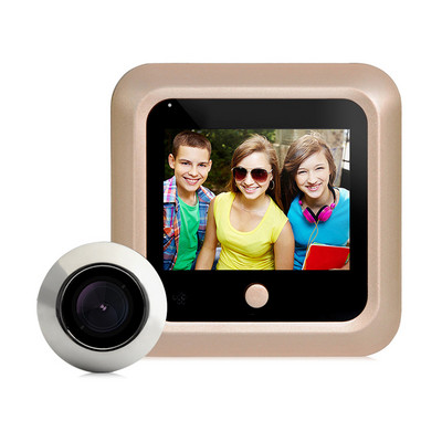 Āra kaķa acu vizuālais durvju zvans 2,4 collu mājsaimniecības kaķa acu uzraudzība infrasarkanais nakts redzamības elektroniskais durvju spogulis viedā māja