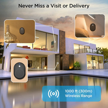 1 комплект интелигентен домашен Wifi звънец на вратата безжичен звънец на звънец камера двупосочен аудио домофон нощно виждане работи за домашна сигурност