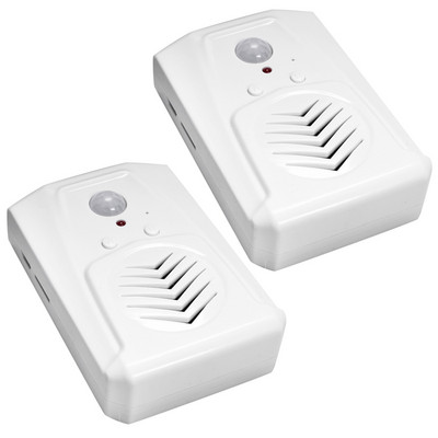 2x sensora kustības durvju zvana slēdzis MP3 infrasarkanais durvju zvana bezvadu PIR kustības sensora balss pamudinātājs