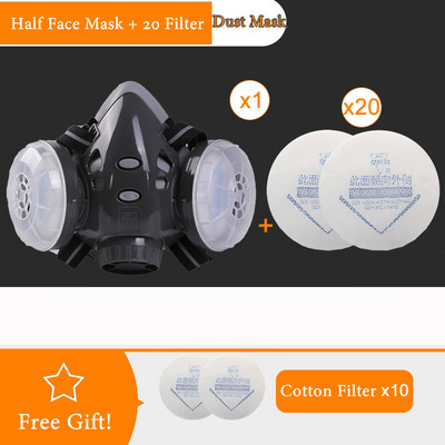 Täis-/poolnäo tolmumask respiraator uduvastaste kaitseprillidega, kahe filtriga, puusepatöökoja poleerimiseks silmade kaitseks