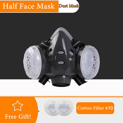 Täis-/poolnäo tolmumask respiraator uduvastaste kaitseprillidega, kahe filtriga, puusepatöökoja poleerimiseks silmade kaitseks