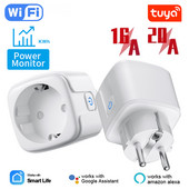Tuya Smart Zigbee spraudnis 16A/20A EU Outlet 3680W jaudas mērītājs saderīgs ar Alexa un Tuya Hub