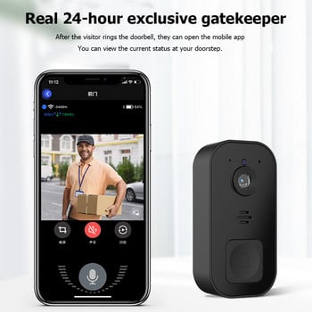 Video Door Bell Remote Monitoring Ασύρματο βίντεο Doorbell αμφίδρομης ενδοεπικοινωνίας Υπέρυθρη νυχτερινή όραση Home Monitor Ευρυγώνιος φακός