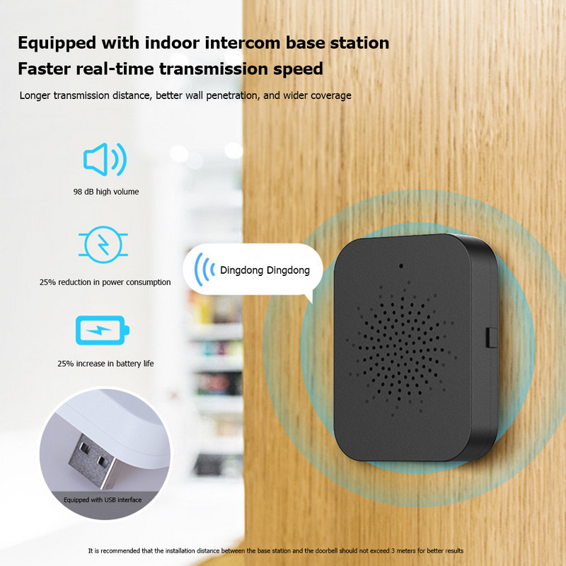 Video zvono Daljinski nadzor Bežično video zvono Dvosmjerni interkom Infracrveni noćni vid Kućni monitor Širokokutni objektiv