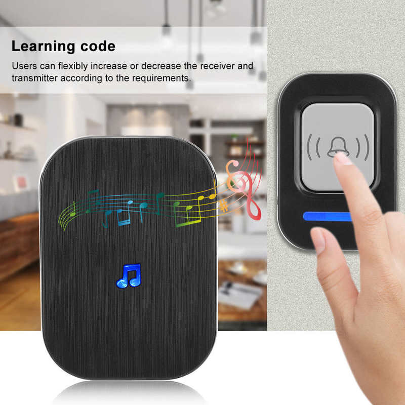 Ασύρματο κουδούνι οικίας 984,3 πόδια Μουσική μεγάλων αποστάσεων Έλεγχος πρόσβασης κουδουνιού πόρτας US 90-260V