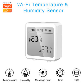 Tuya WiFi Αισθητήρας θερμοκρασίας Ανιχνευτής υγρασίας Έξυπνο θερμόμετρο εσωτερικού χώρου με οθόνη LCD Υποστήριξη Alexa Google Home