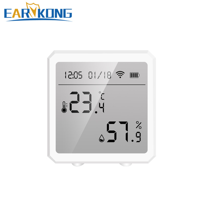 „Tuya WiFi“ temperatūros jutiklio drėgmės detektorius patalpų išmanusis higrometro termometras su LCD ekranu „Alexa Google Home“