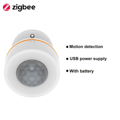 Tuya Smart Zigbee PIR judesio jutiklis su temperatūros ir drėgmės baterijomis arba USB maitinimo šaltiniu