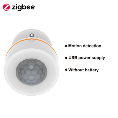Tuya Smart Zigbee PIR judesio jutiklis su temperatūros ir drėgmės baterijomis arba USB maitinimo šaltiniu