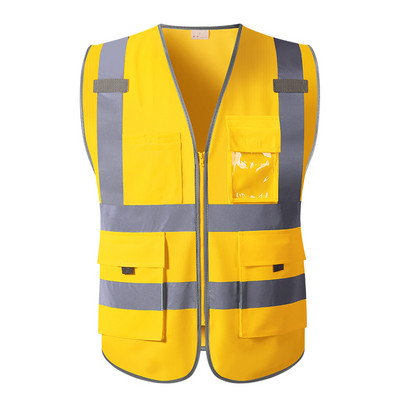 SFvest Safety vesta reflectorizanta de constructii vesta de constructii imbracaminte de siguranta vesta de lucru vesta neagra cu buzunare multiple