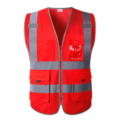SFvest Safety vesta reflectorizanta de constructii vesta de constructii imbracaminte de siguranta vesta de lucru vesta neagra cu buzunare multiple
