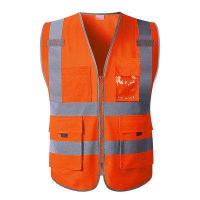 SFvest Safety vesta reflectorizanta de constructii vesta de constructii imbracaminte de siguranta vesta de lucru vesta neagra cu buzunare multiple