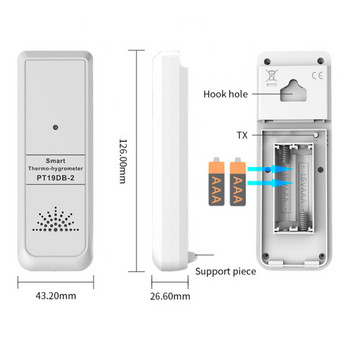 CORUI Tuya Mini Thermometer Hygrometer Bluetooth Ηλεκτρονική εφαρμογή υψηλής ακρίβειας Τηλεχειριστήριο Αισθητήρας θερμοκρασίας Υγρατόμετρο