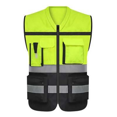 Karsts Augstas redzamības drošība Atstarojošās vestes kabatas Dizains Atstarojošā veste Āra satiksmes drošība Riteņbraukšana Skriešana