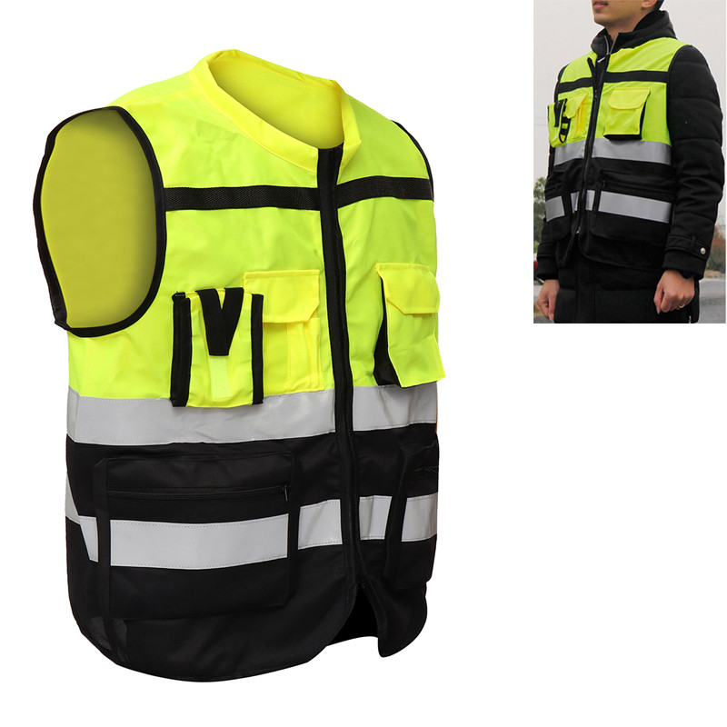 Vestă reflectorizante de securitate de înaltă vizibilitate Design de buzunare Vestă reflectorizante în aer liber Siguranța traficului Ciclism Alergare