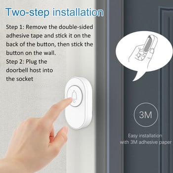 Ασύρματο Doorbell Αδιάβροχο IP65 Outdoor Door Bell 39 Music LED Flash Συναγερμός Ασφαλείας RF433 Smart Home Intelligent Chime Kit